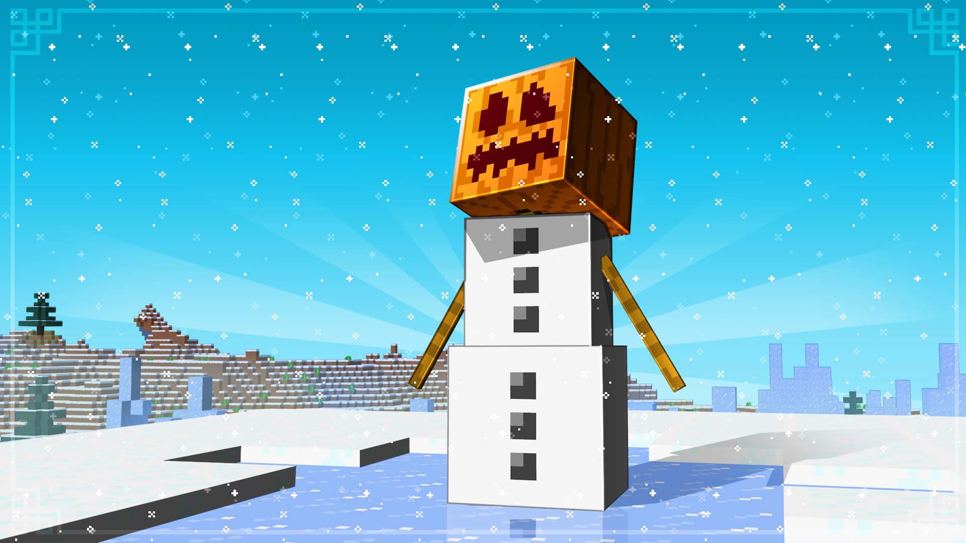 1920x1080 Download Minecraft Snow Golem standing