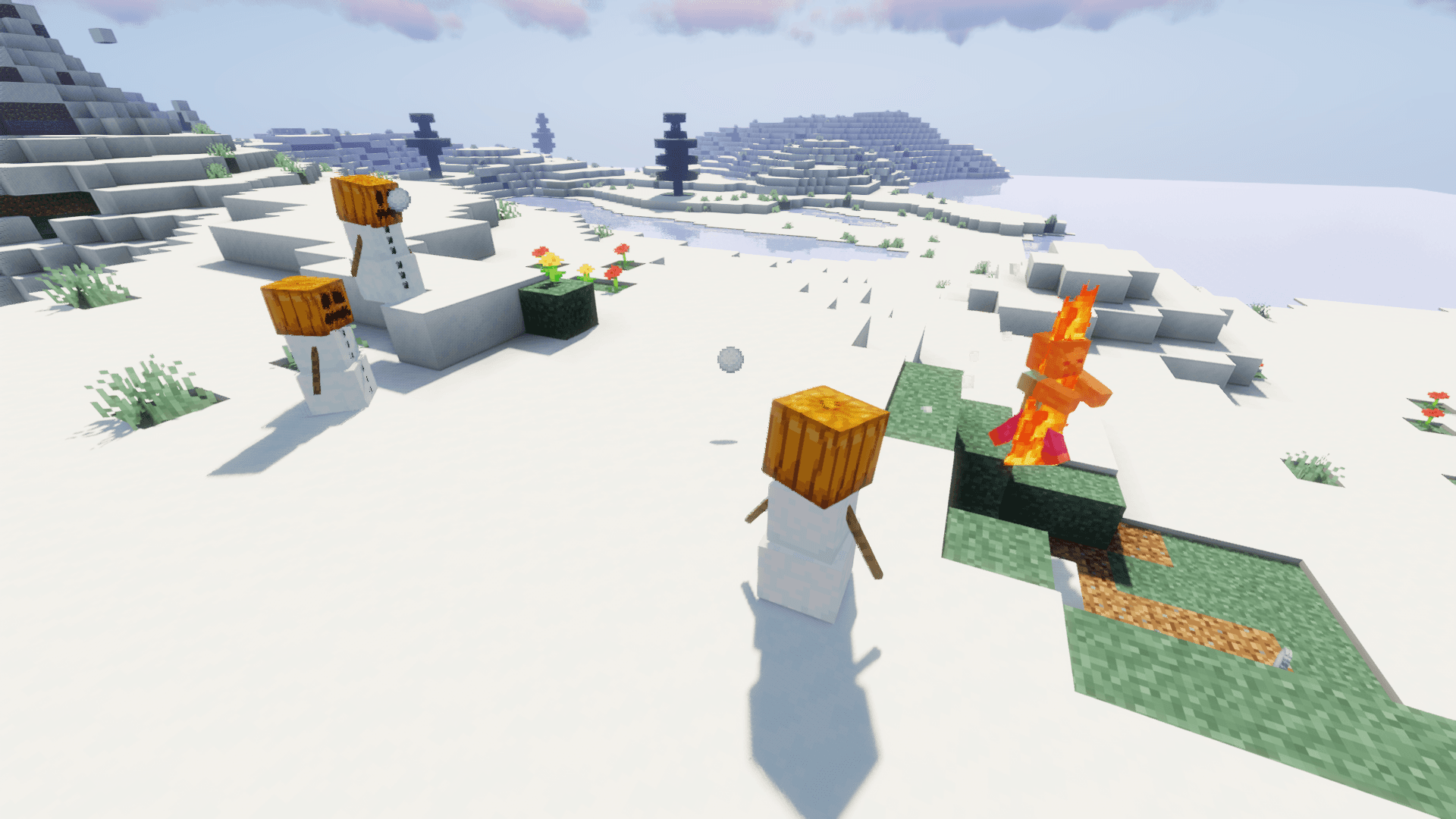 1920x1080 Frosty the Minecraft Snow Golem