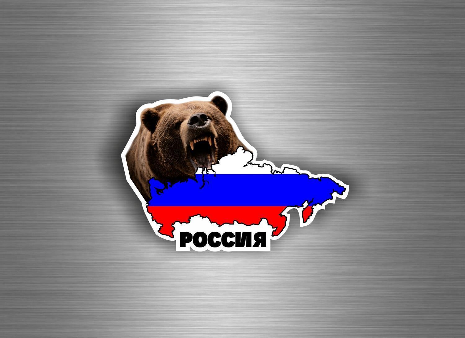 1500x1090 Sticker Car Flag Russia Russian Bear