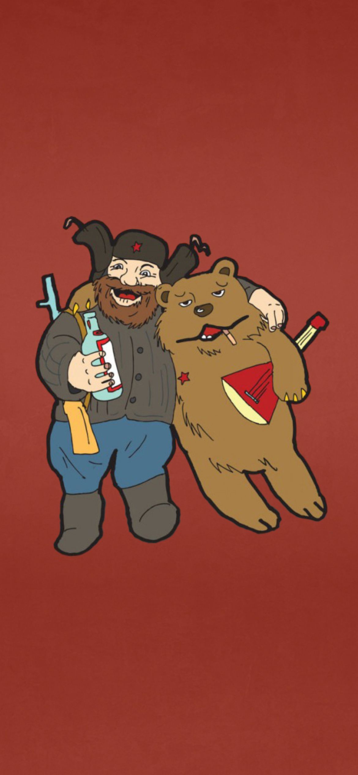 1170x2532 Russian Bear With Balalaika Wallpaper