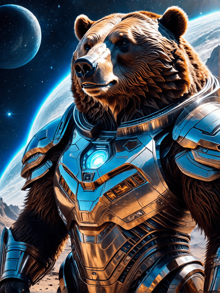 768x1024 russian bear in space nebula
