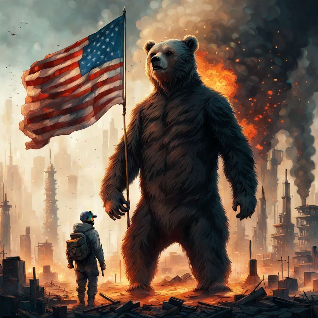 1024x1024 Draw a beautiful bear in shiny armor
