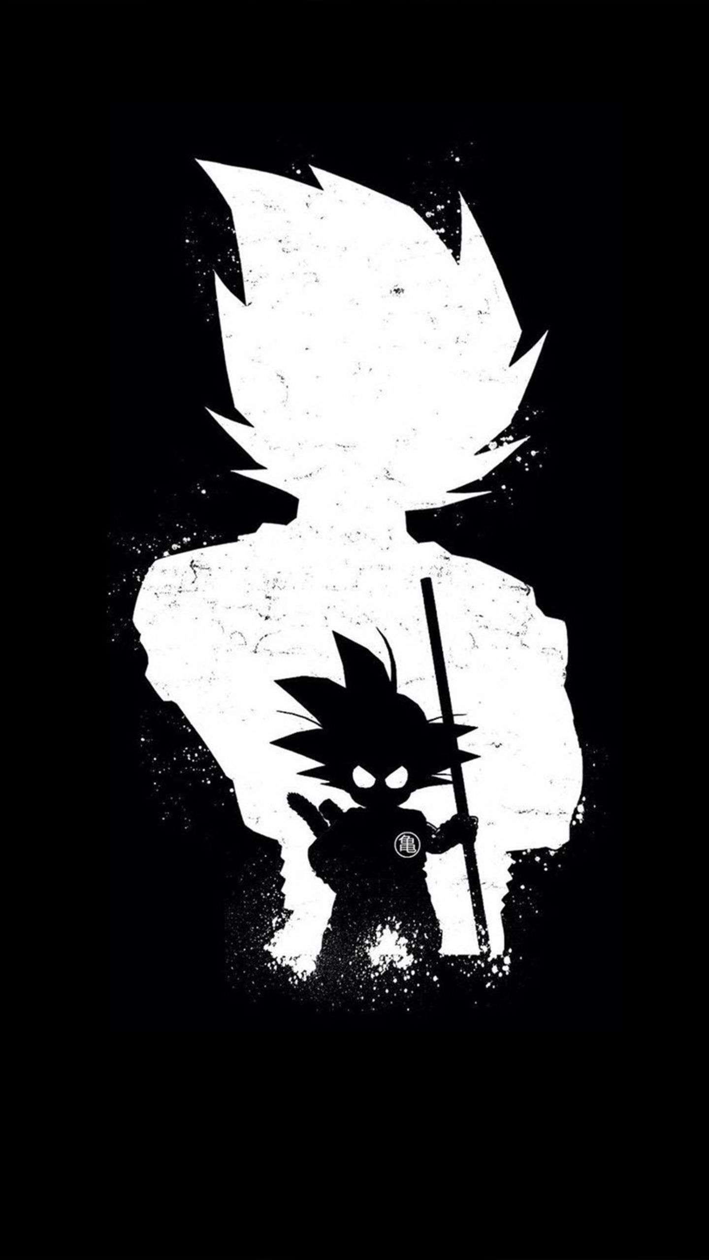 1440x2560 Goku Dark Black Minimal 4K Ultra HD