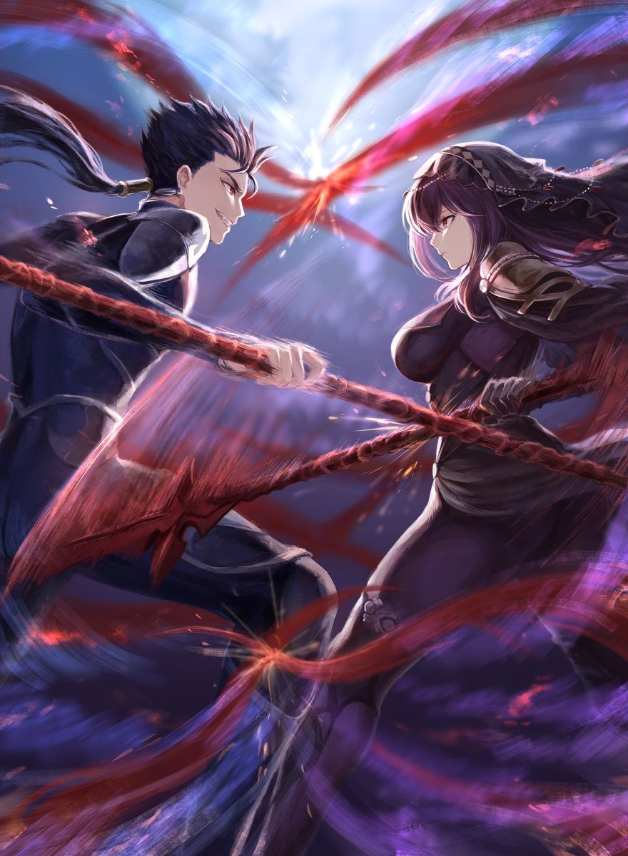 880x1200 Cu Chulainn & Scathach vs Artoria