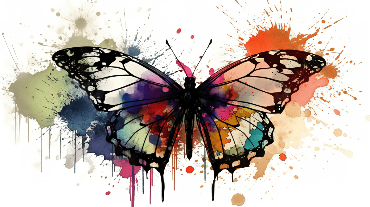 1200x673 An Abstract Butterfly In Watercolor