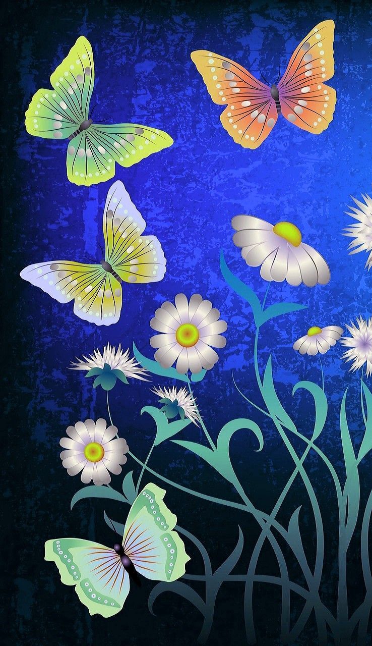 738x1280 background. Butterfly drawing