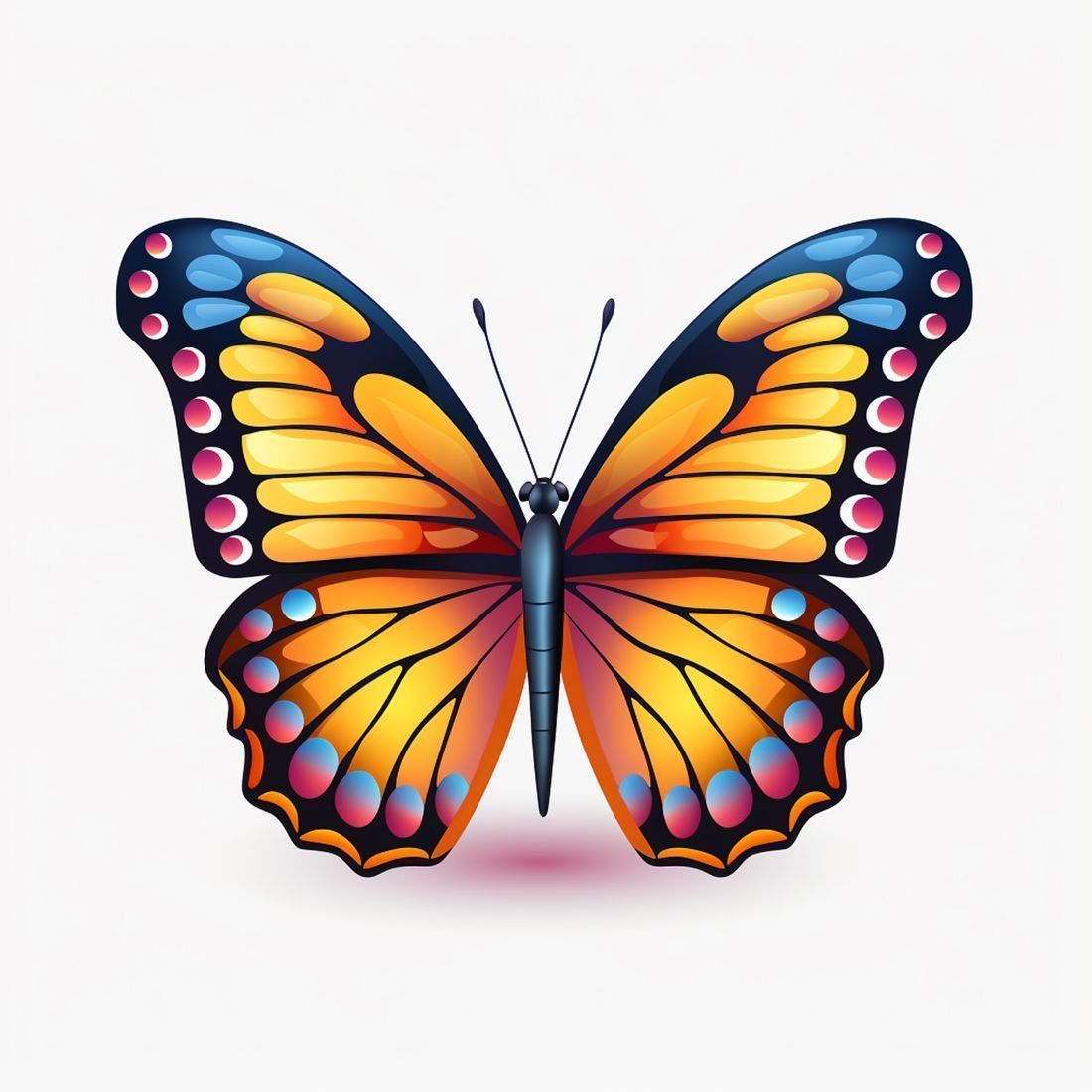 1100x1100 Blue butterfly wallpaper natural pink