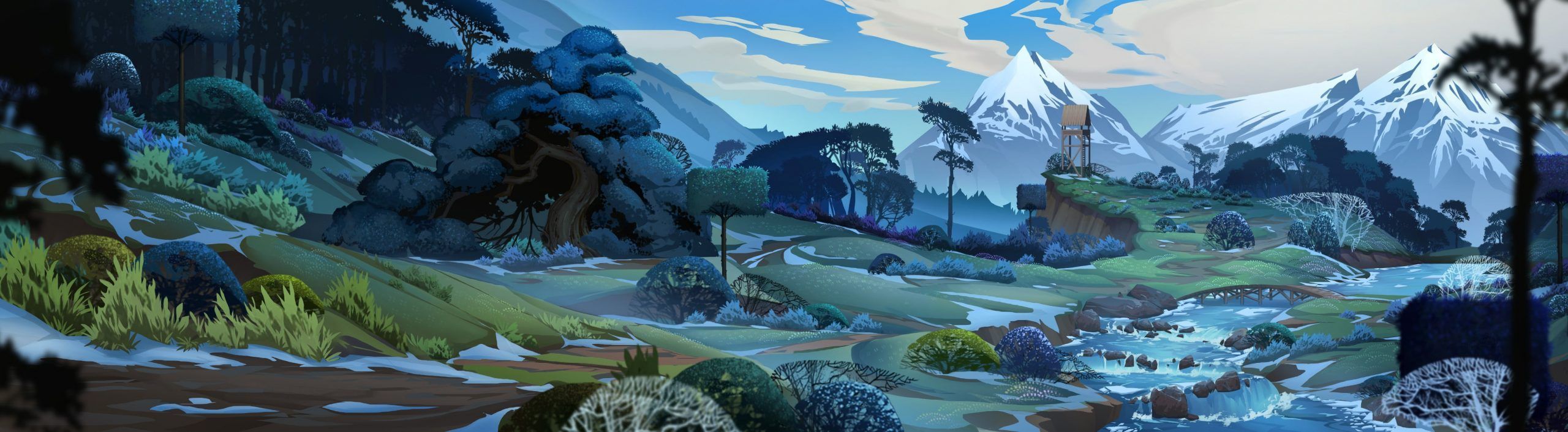 2560x706 4k dual monitors wallpaper Free Download