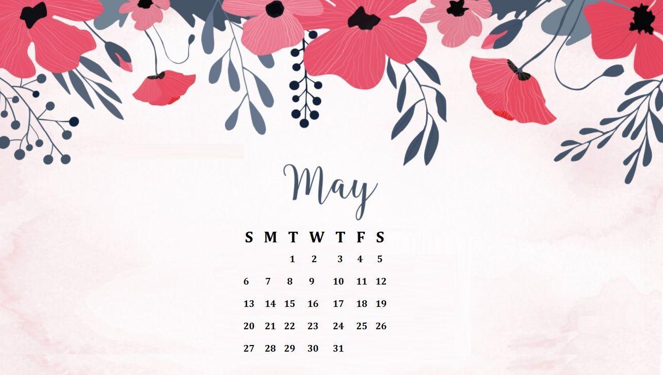 1305x738 May 2018 Floral Calendar Wallpaper. Calendar 2018 in 2019