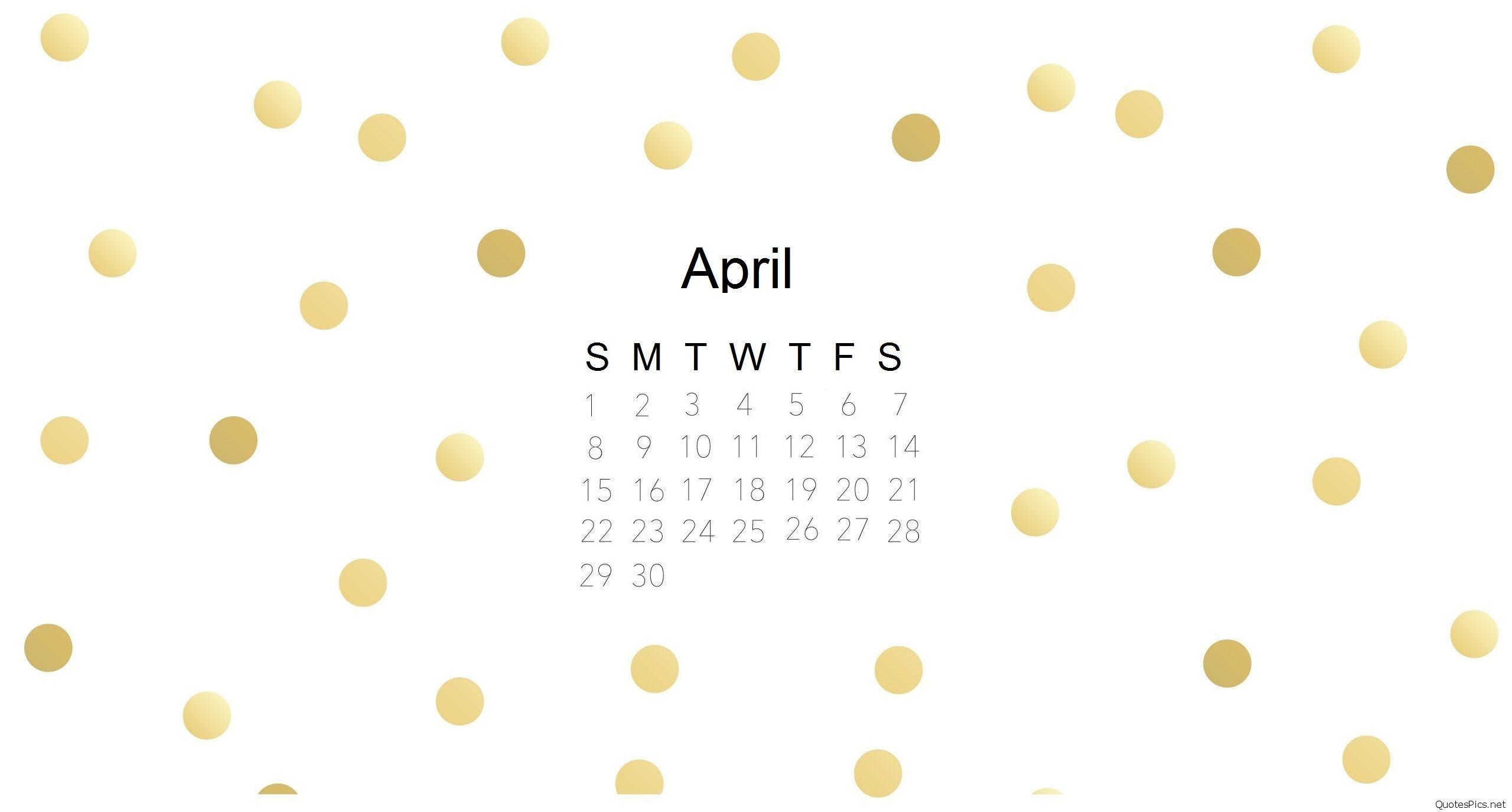 2560x1375 April 2018 Desktop Calendar Wallpaper
