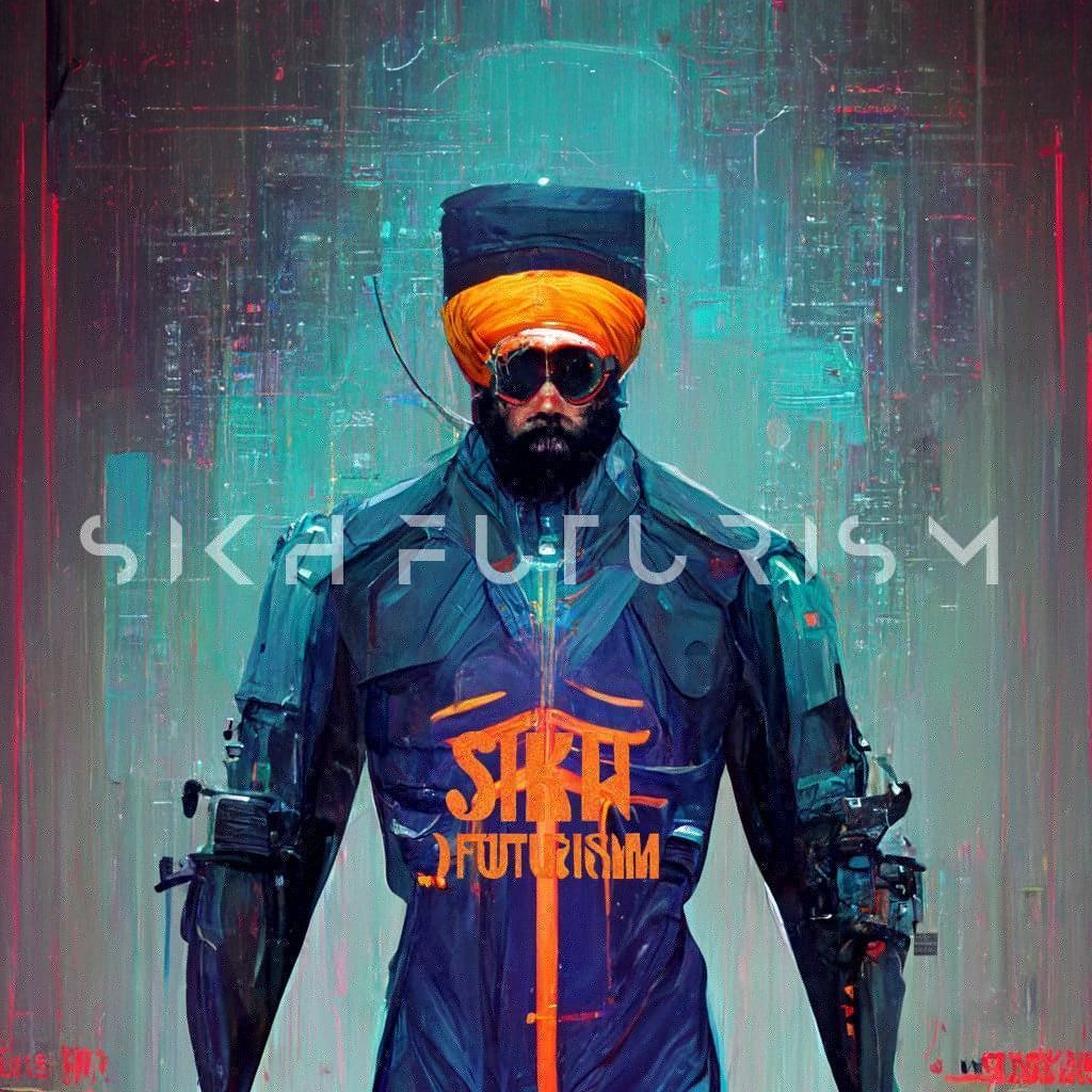 1024x1024 Cyber Nihang Sikh Warrior Futuristic