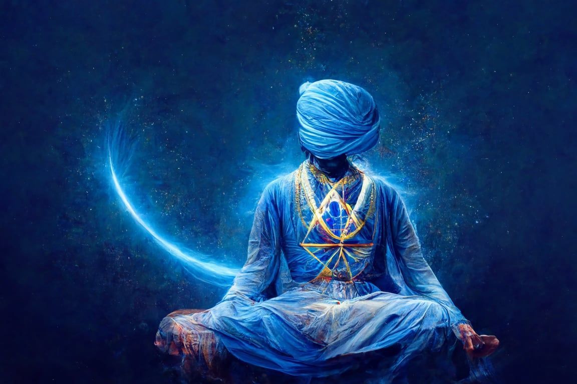 1152x768 prompthunt: blue khalsa warrior nihang
