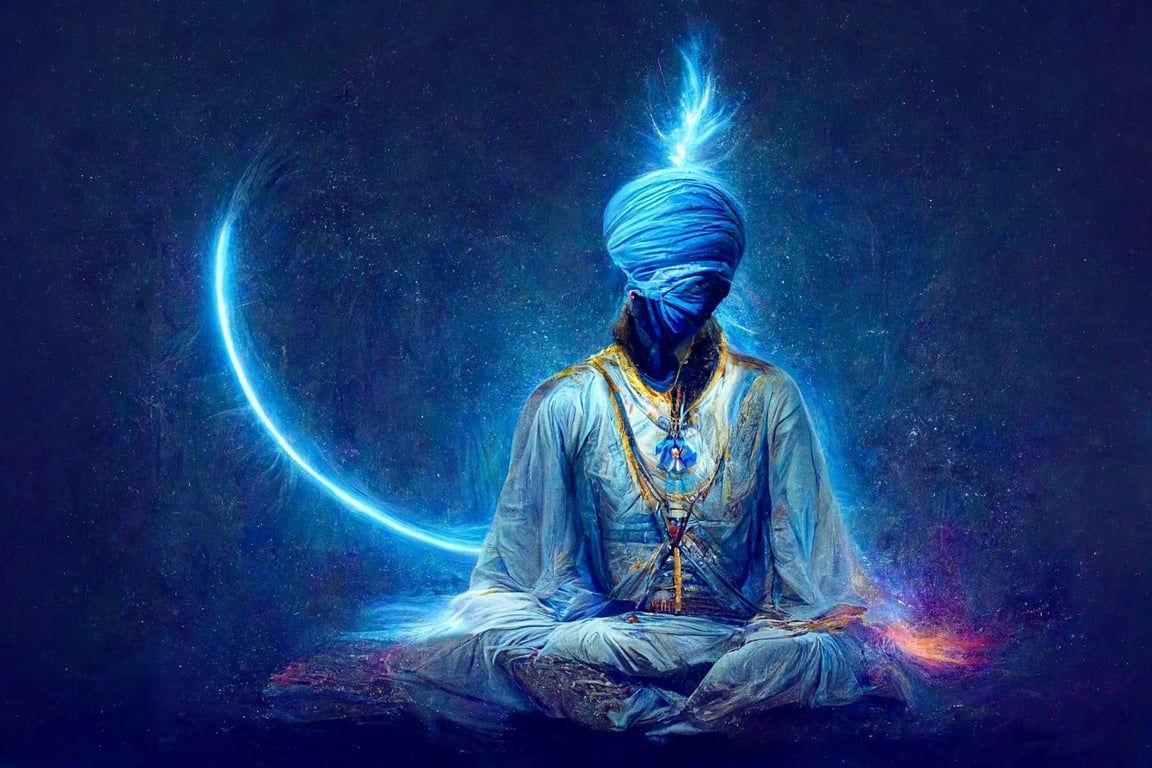 1152x768 prompthunt: blue khalsa warrior nihang