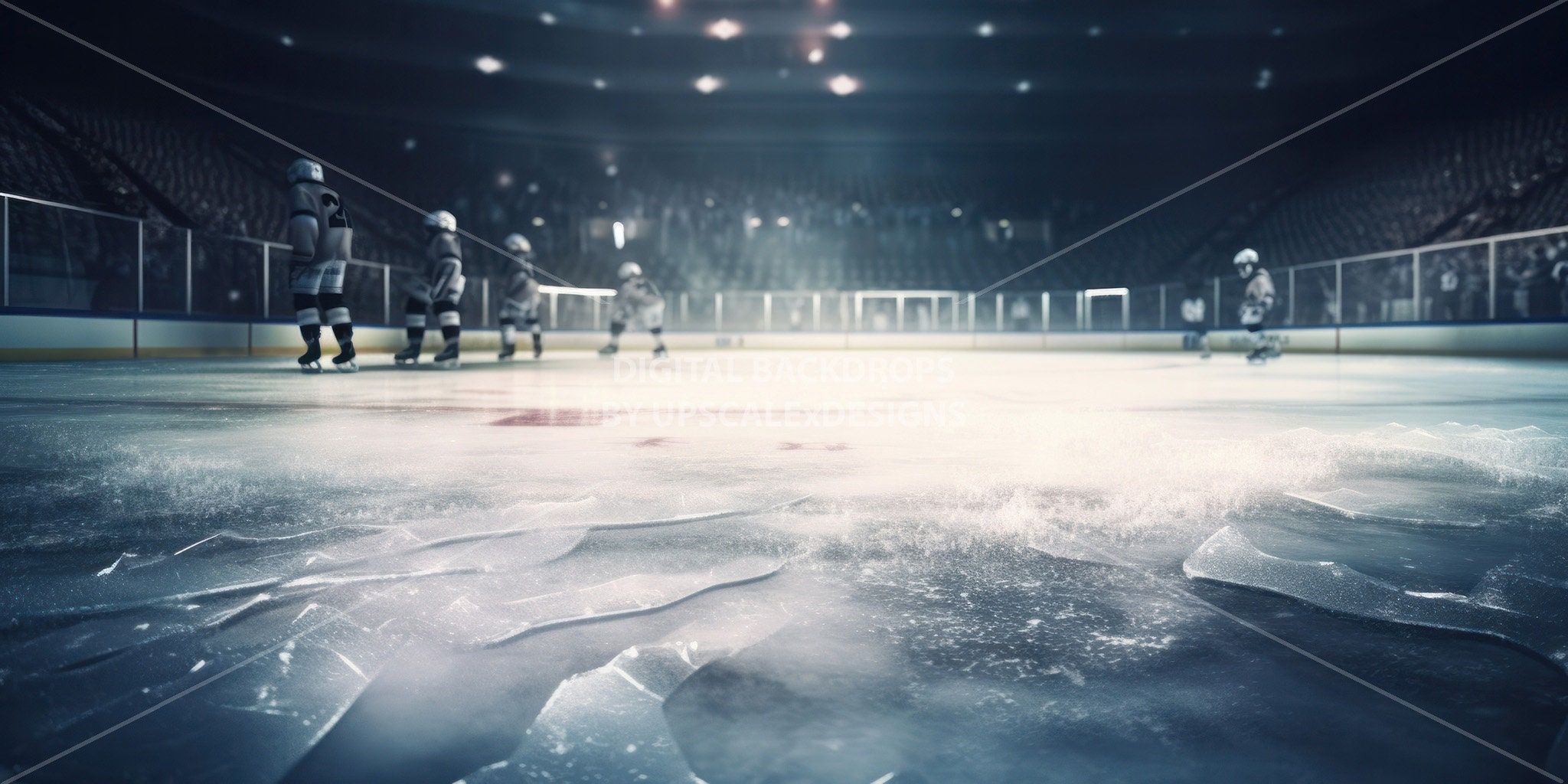 2048x1024 Ice Hockey Rink Background V Set of 5