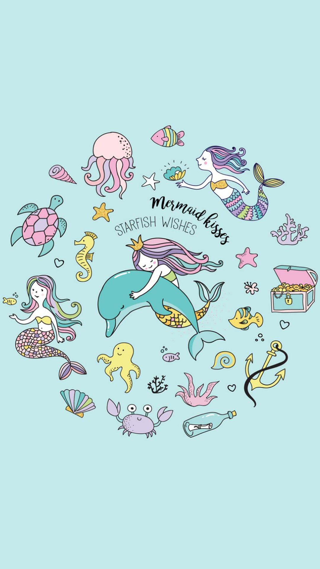 Cute Mermaid Wallpapers Top Free Cute Mermaid Backgrounds