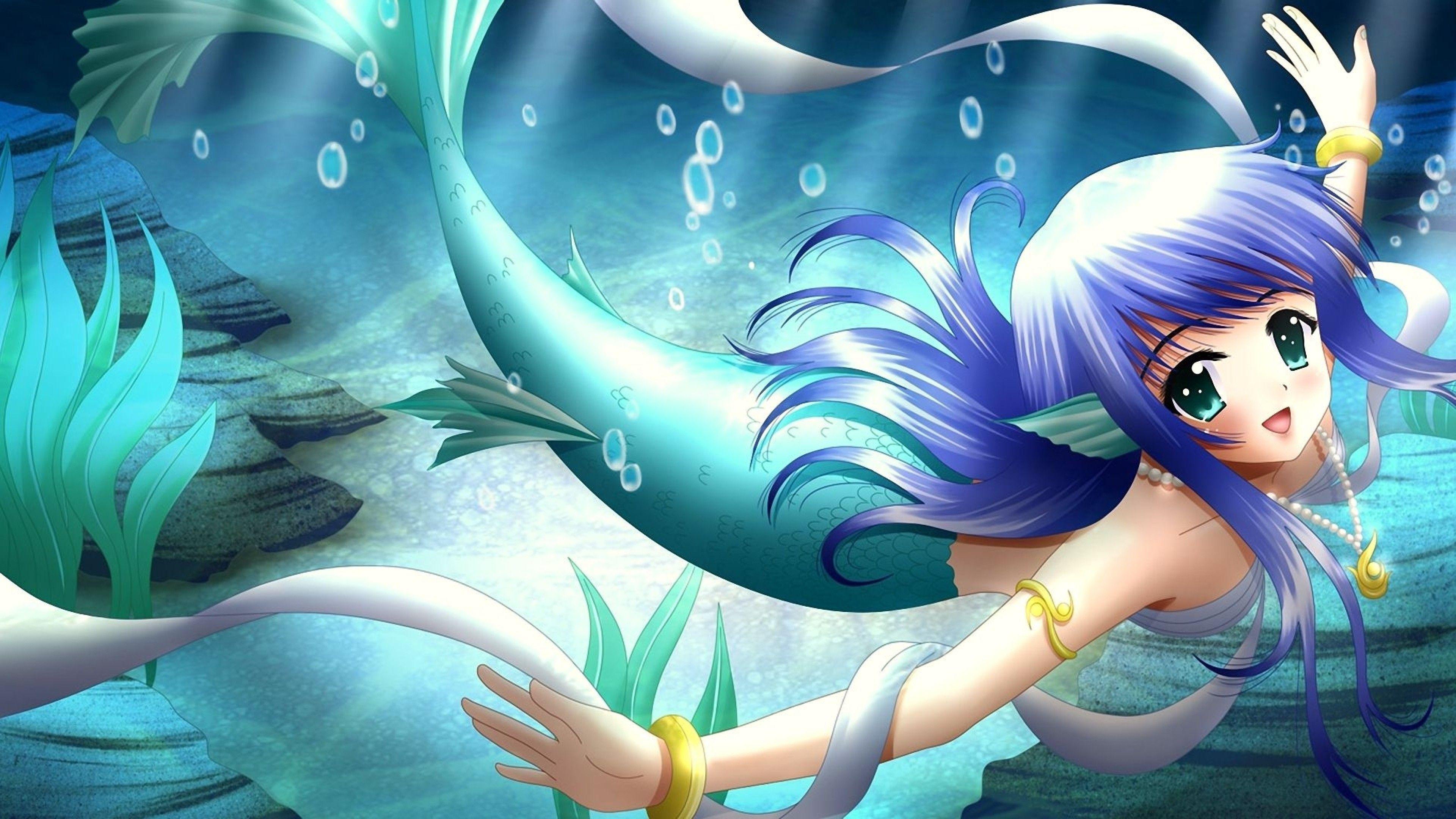 3840x2160 Anime Mermaid Wallpaper