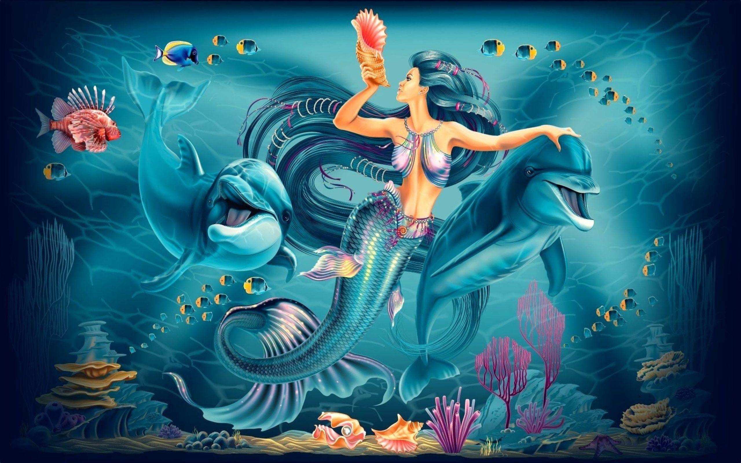 2560x1600 HD **beauty Mermaid** Wallpaper, sailboat, cute, abstract