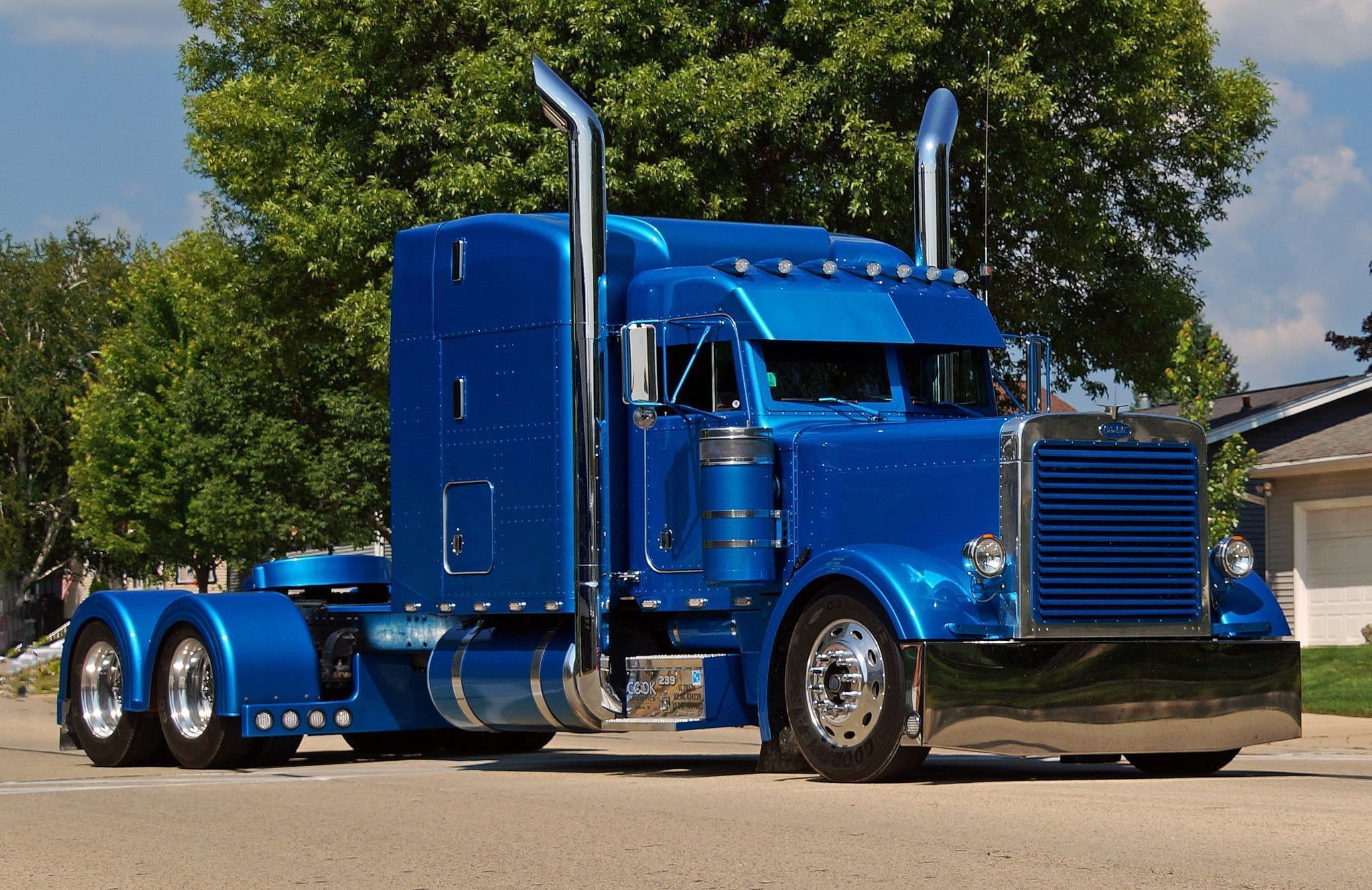 2048x1329 HD wallpaper: Blue, Street, Truck