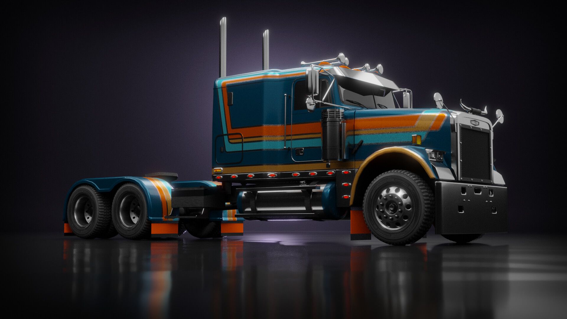 1920x1080 BIG RIG Racing cycles truck render