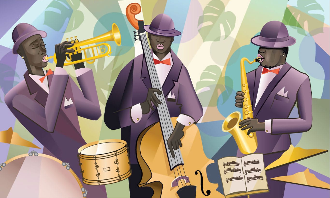 1366x820 Jazz Band Wallpaper