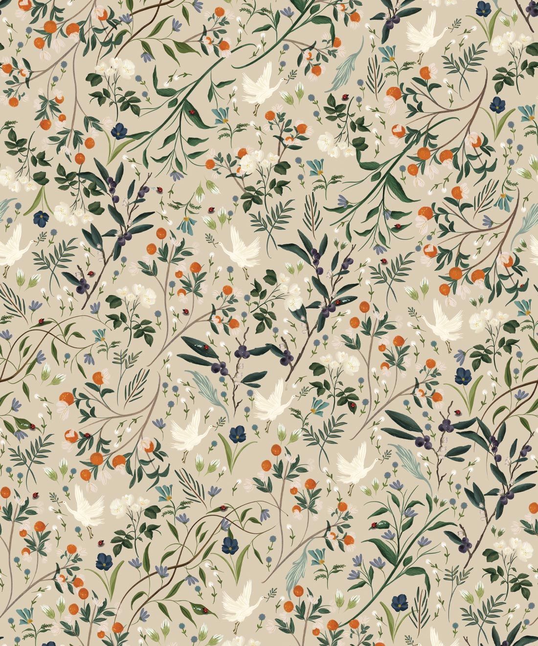 1100x1320 Bespoke Cranes Wallpaper • Petite Bird