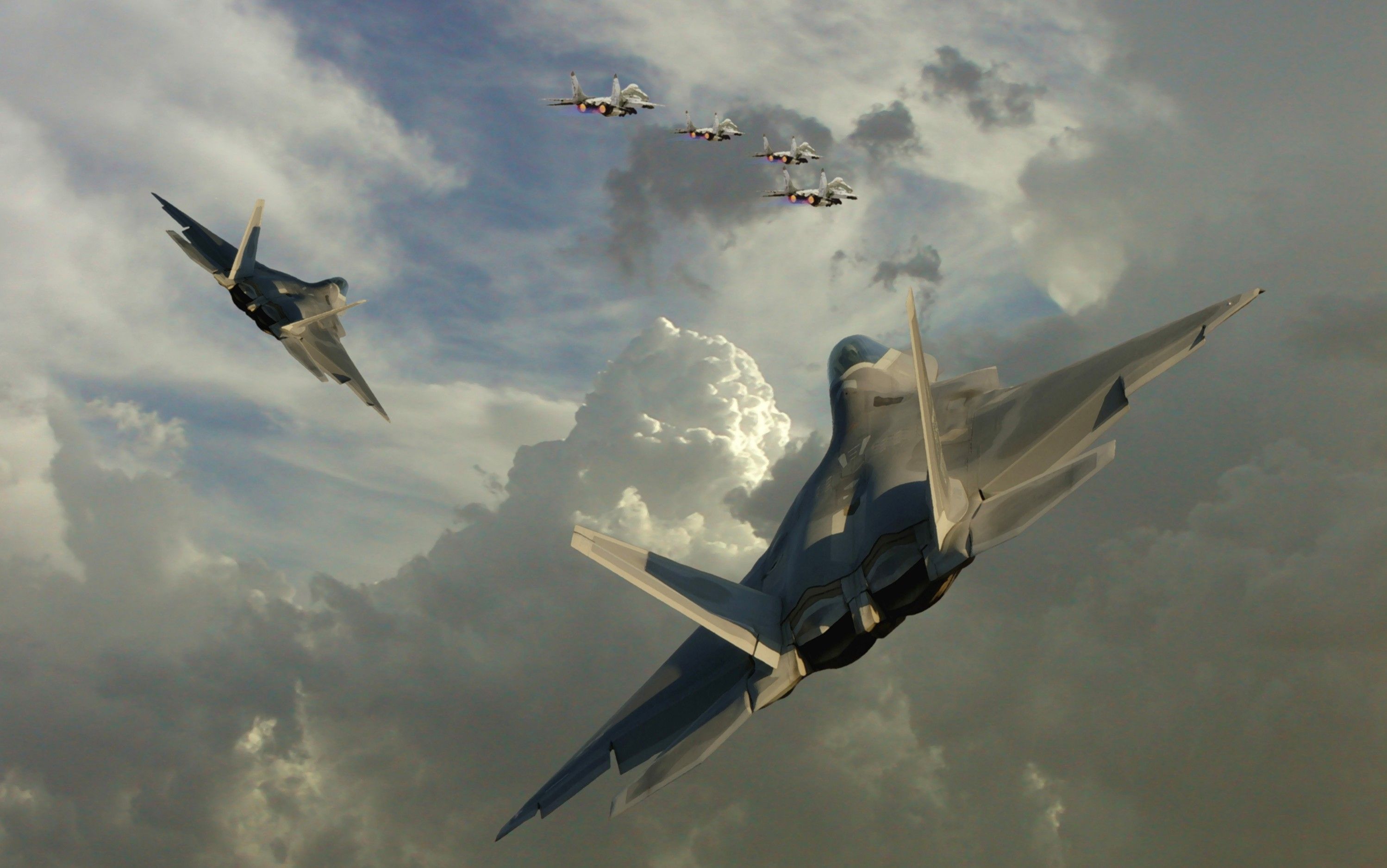 2996x1876 dogfight HD wallpaper