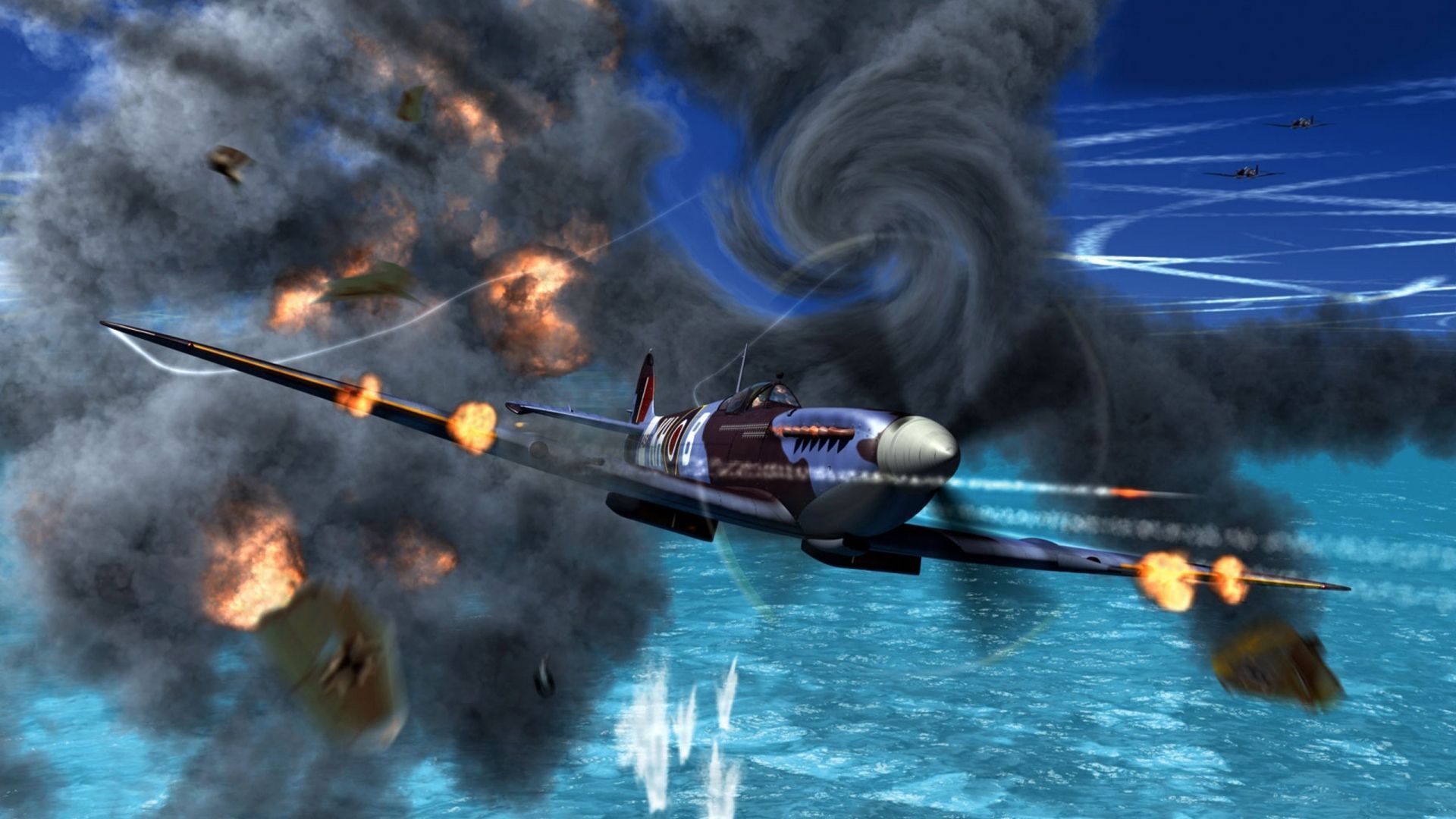 1920x1080 Spitfire takes out a German Fighter