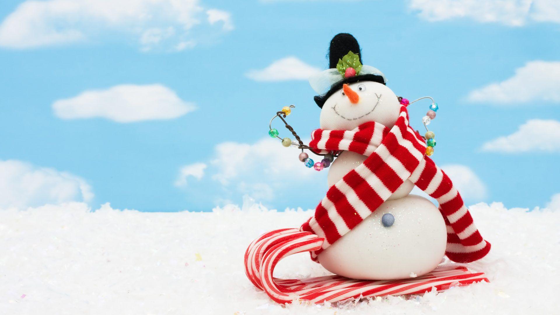 1920x1080 Winter Cute Snowman Christmas Splendor Time Magic Merry Snow Xmas