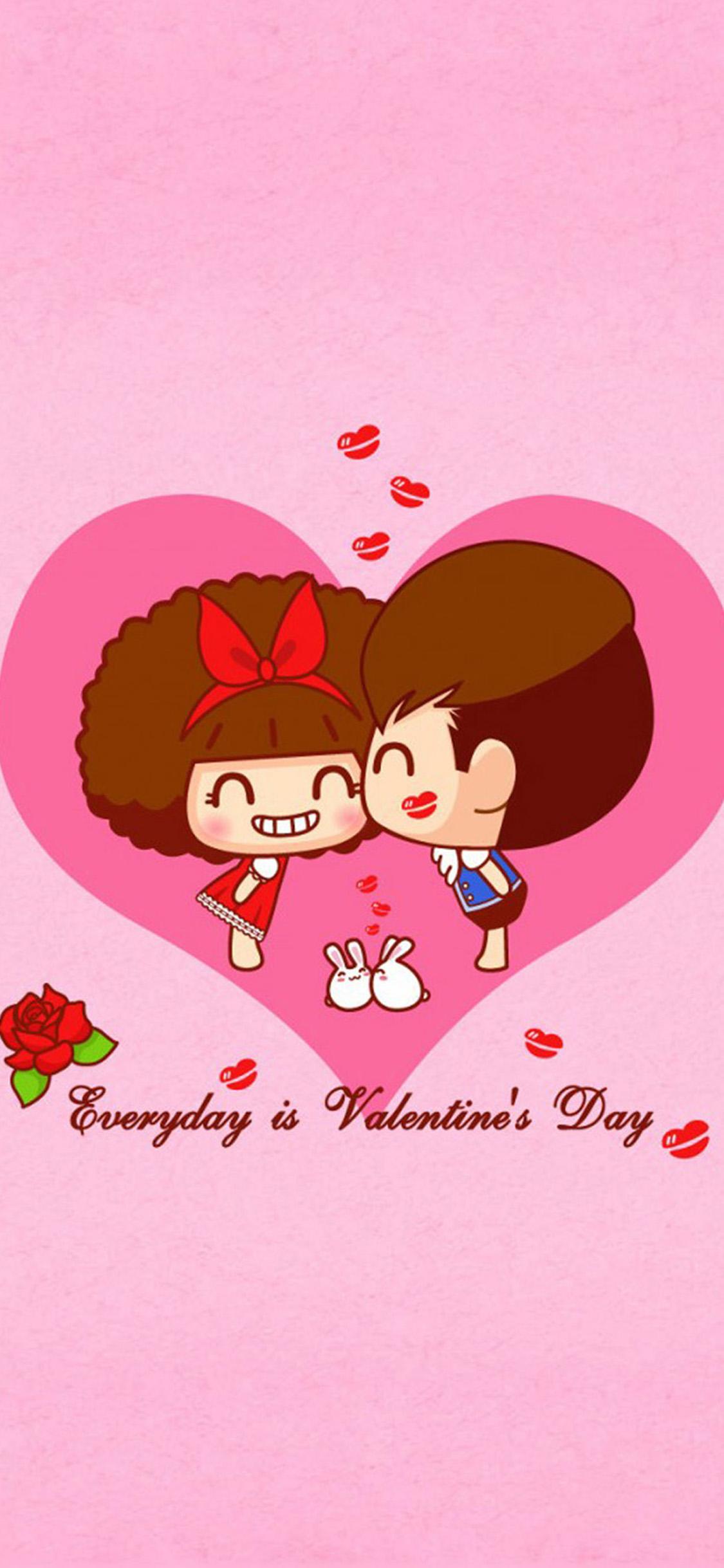 1125x2437 Happy Valentines Day iPhone X2 Wallpaper Download