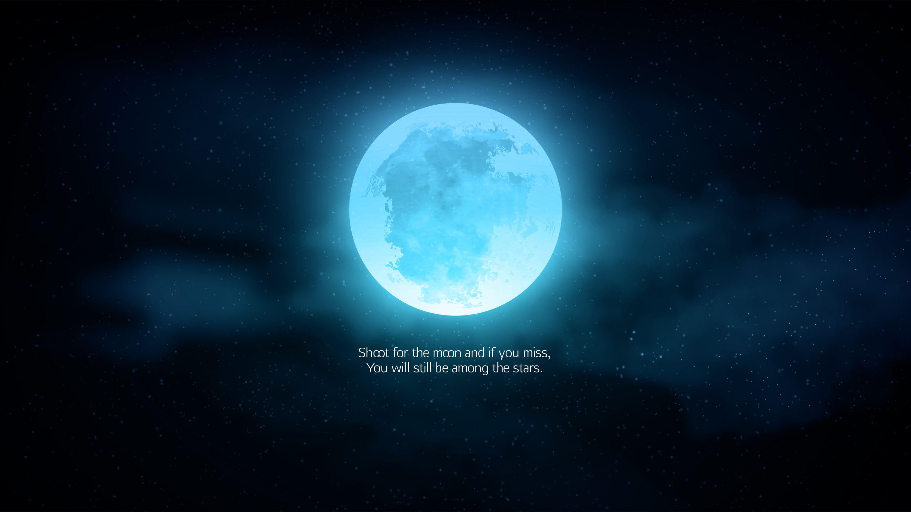 3000x1688 Shoot for Moon Quote Wallpaper