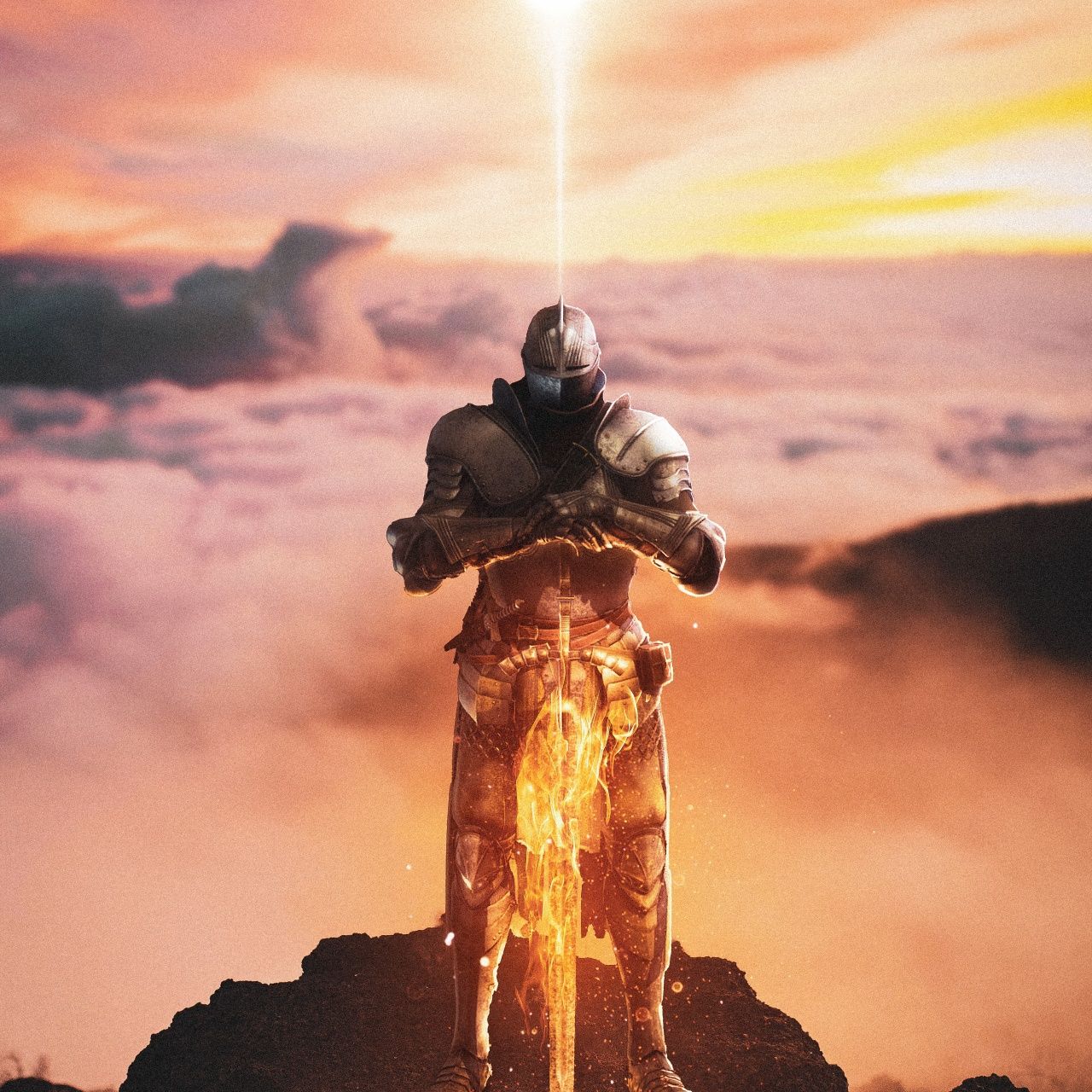1280x1280 Warrior Wallpaper 4K, Dark Souls, Sword