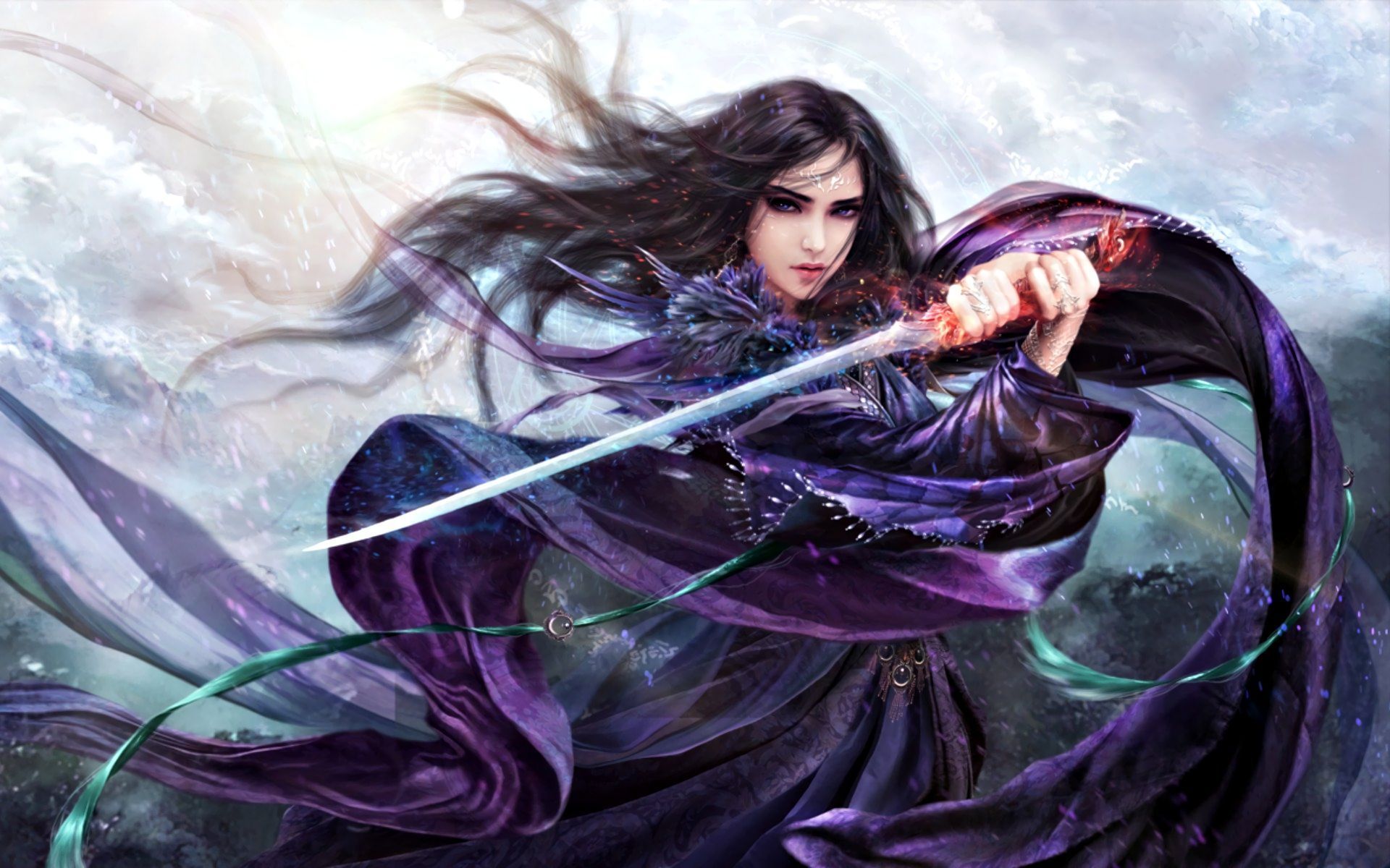 1920x1200 Fantasy, Warrior, Sword, Women Warrior