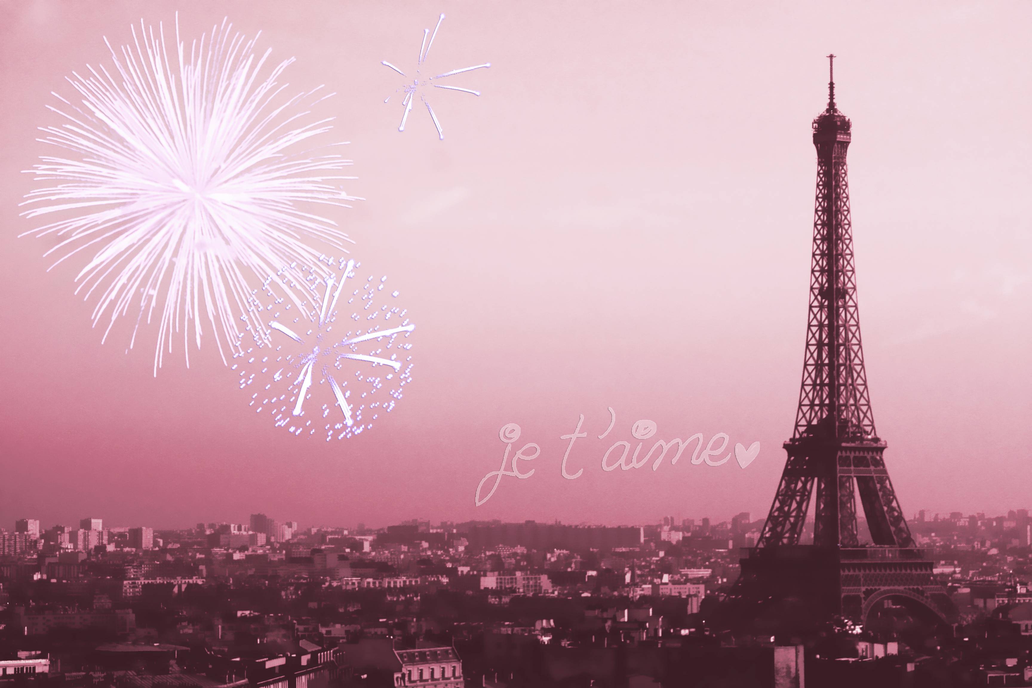 3456x2304 Wallpaper Paris Pink Love