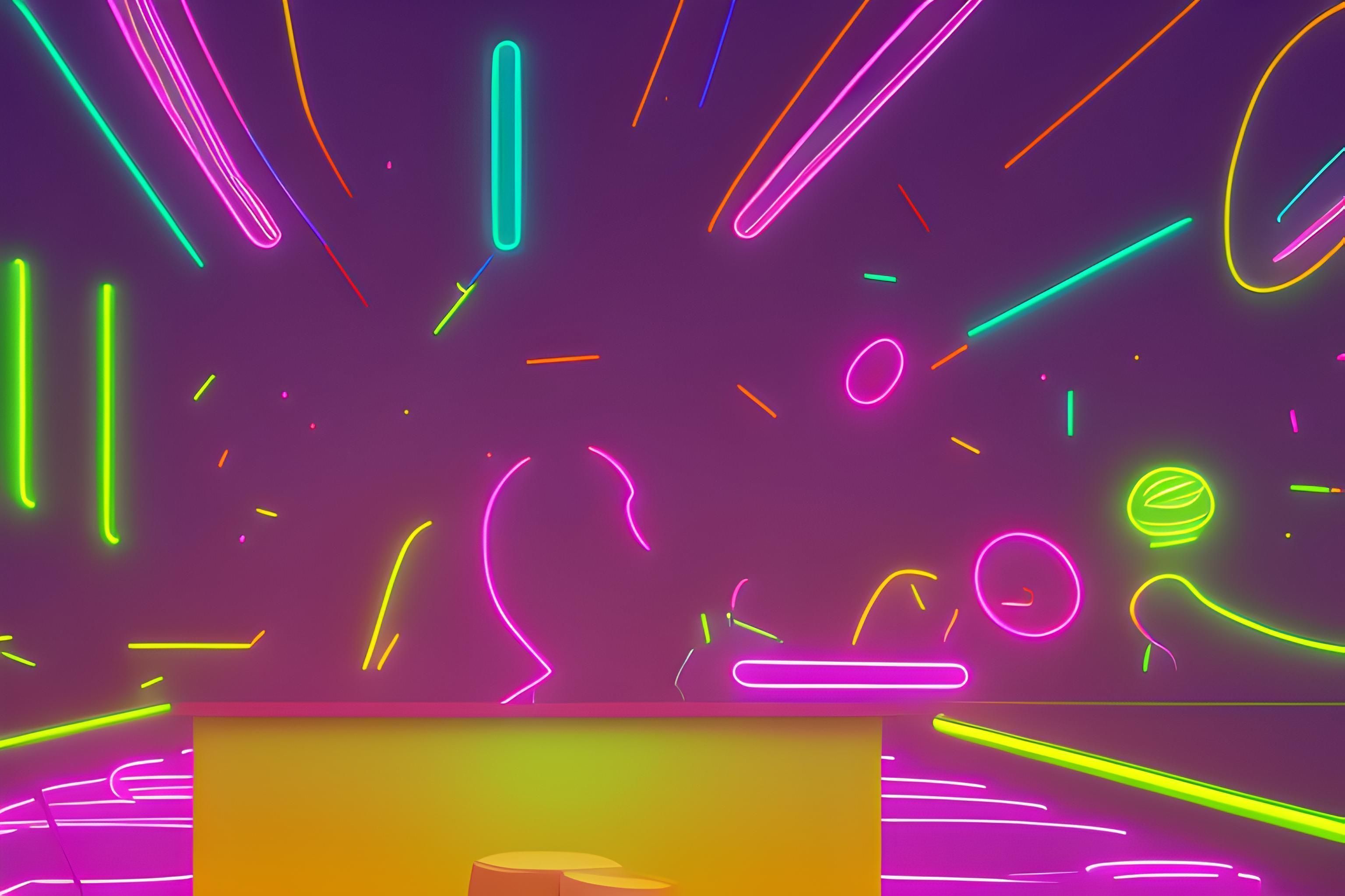 3072x2048 Make me a neon party wallpaper