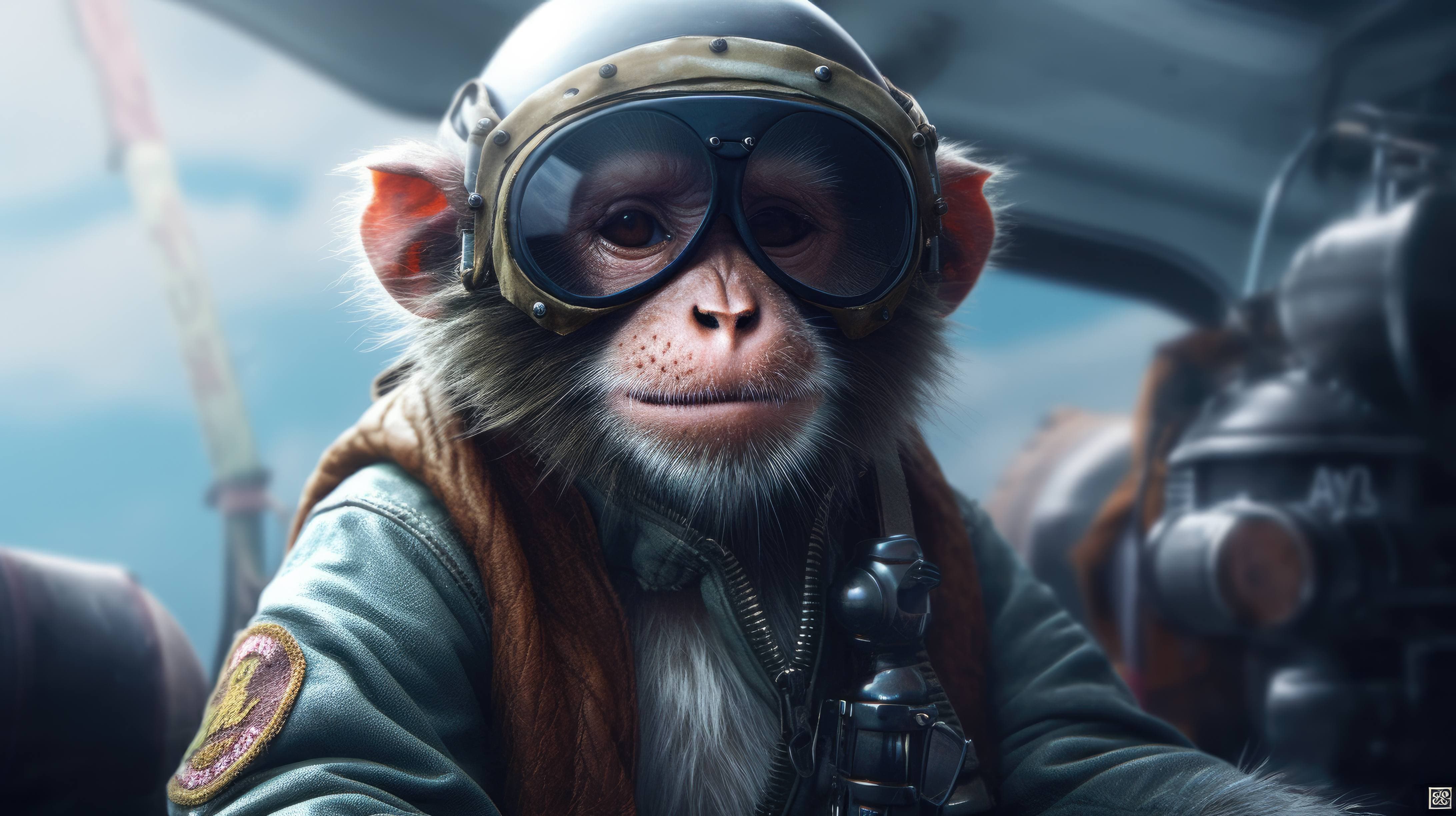 4368x2448 A 4K ultra HD wallpaper of a monkey