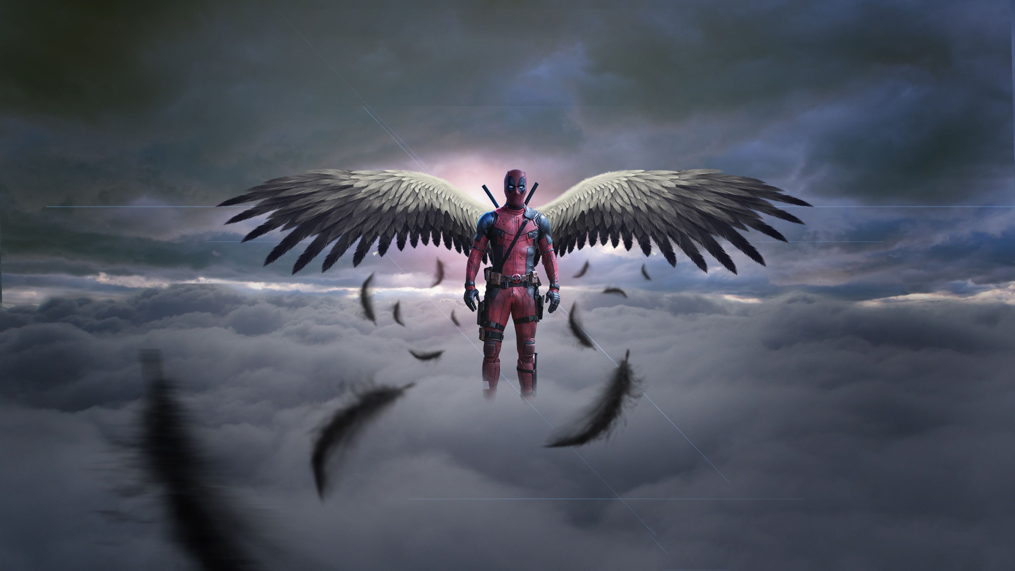 3341x1879 Deadpool With Wings Galaxy Note