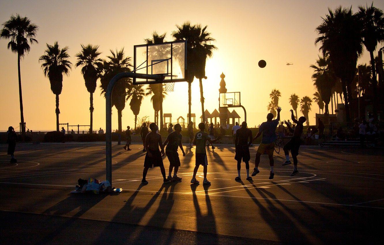1332x850 Wallpaper summer, california, basketball, sunset, usa, los angeles, venice beach image for desktop, section спорт