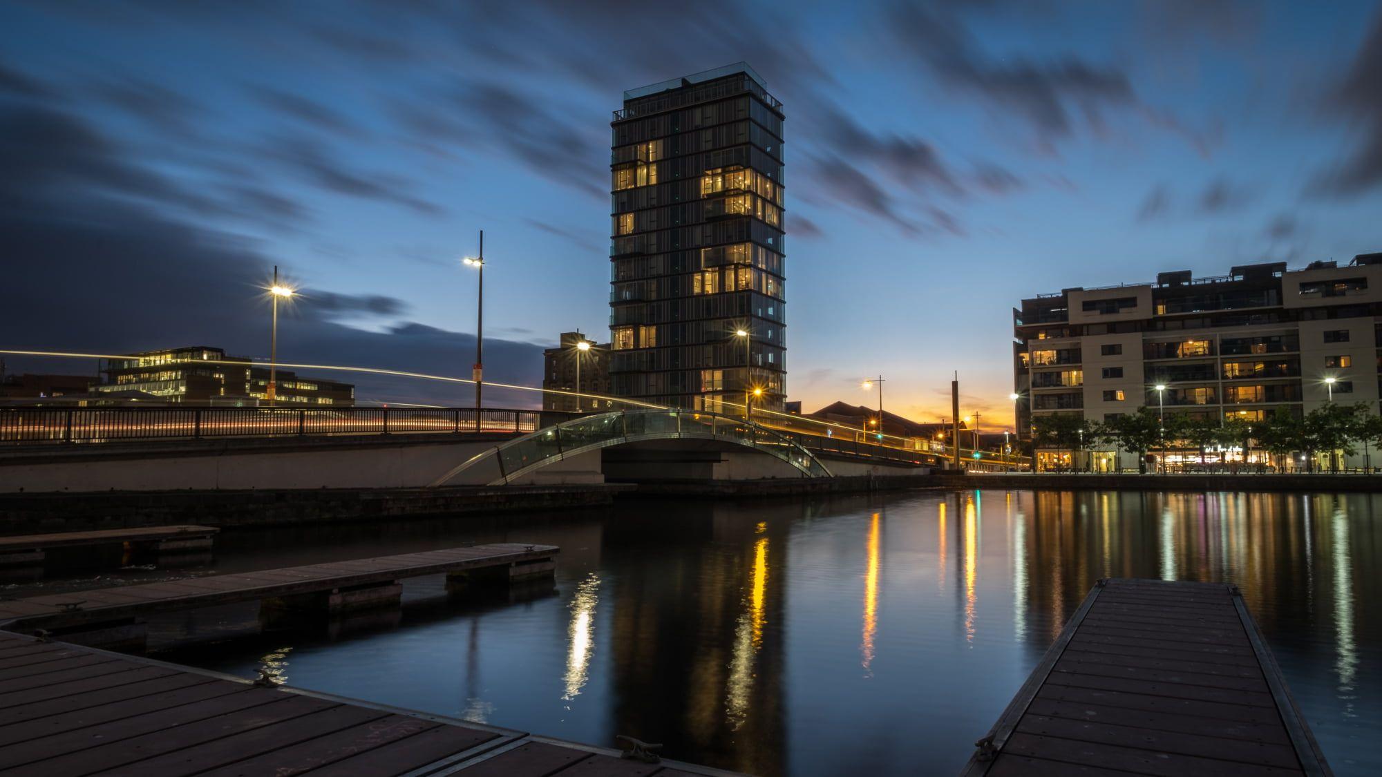 2000x1125 High rise building by the body of water, grand canal, dublin