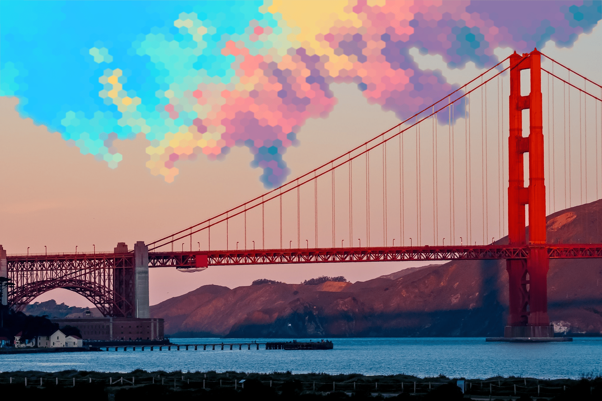 2000x1333 I combined t he golden gate bridge + hex fade