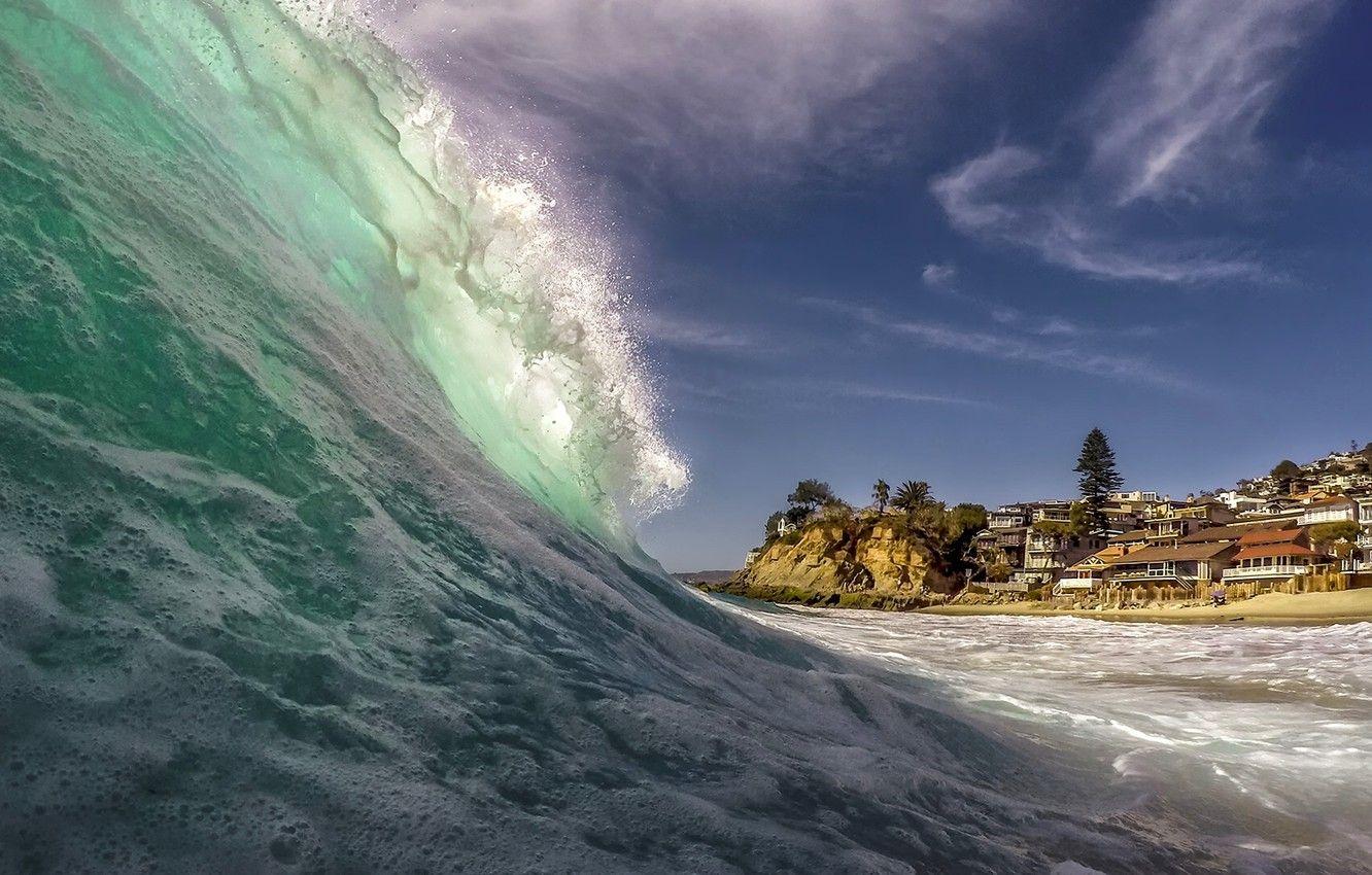 1332x850 Wallpaper the ocean, coast, wave, CA, Pacific Ocean