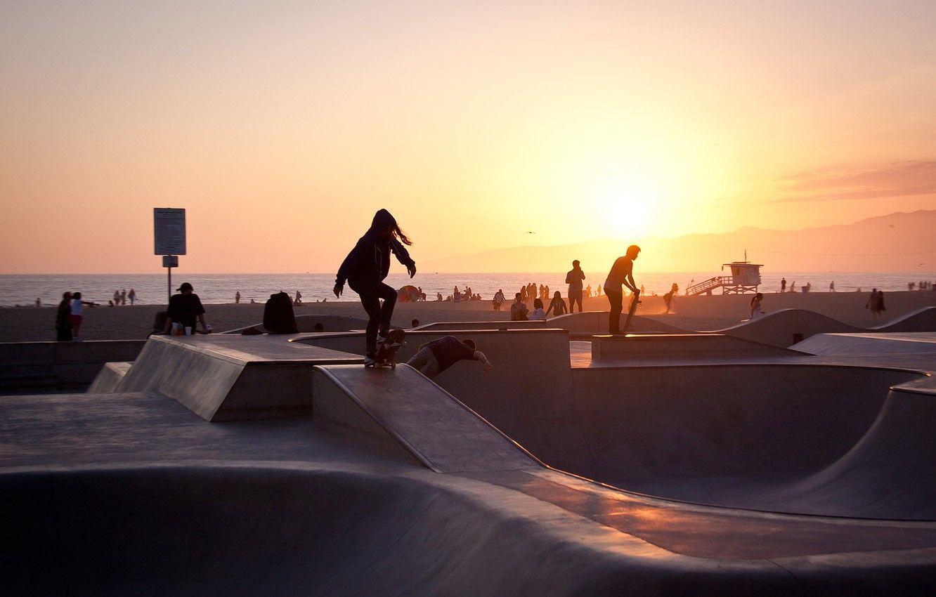 1332x850 Wallpaper summer, california, sunset, usa, los angeles, skater, venice beach image for desktop, section ситуации