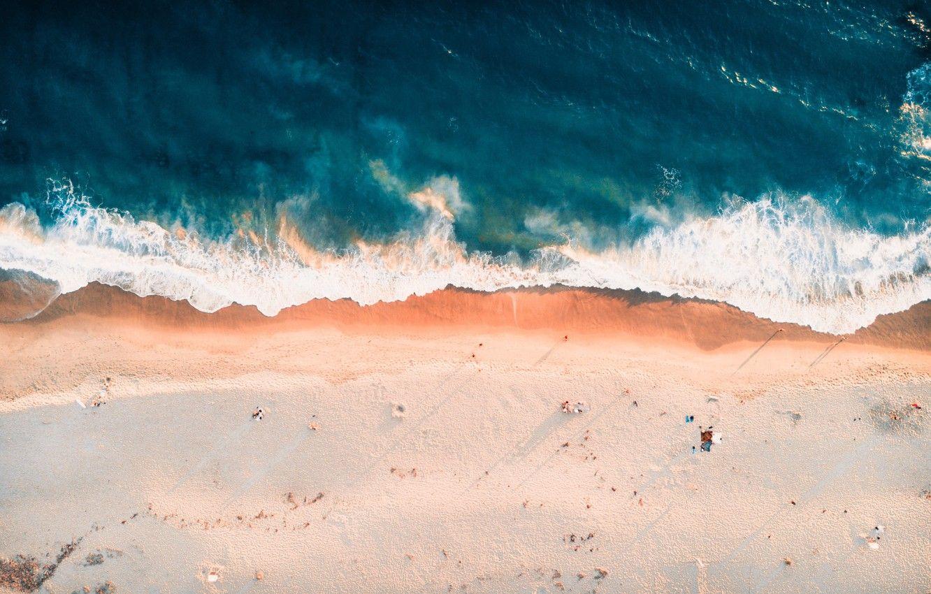 1332x850 Wallpaper sand, wave, beach, shore, coast, wave, CA, surf