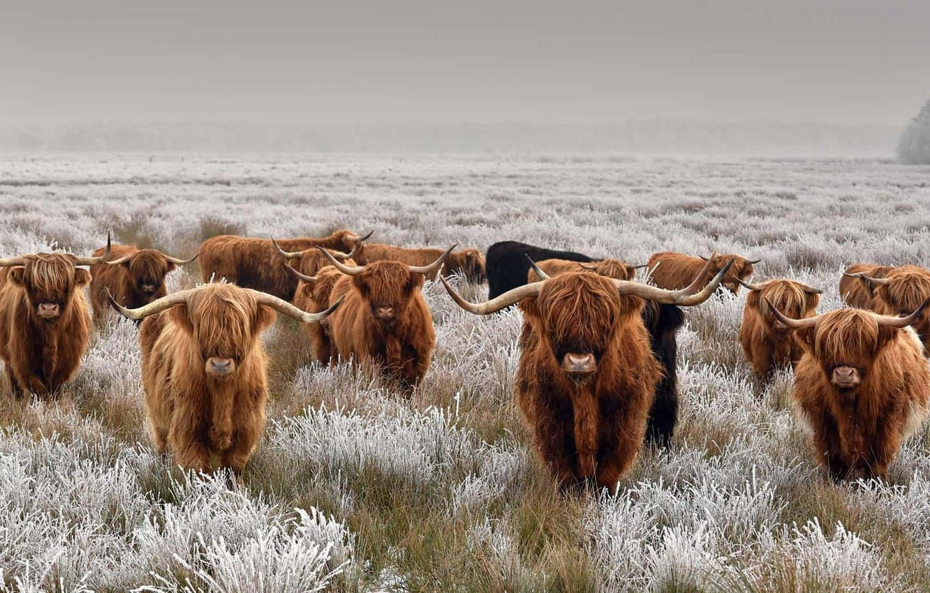 1332x850 Frosty Field Wallpaper