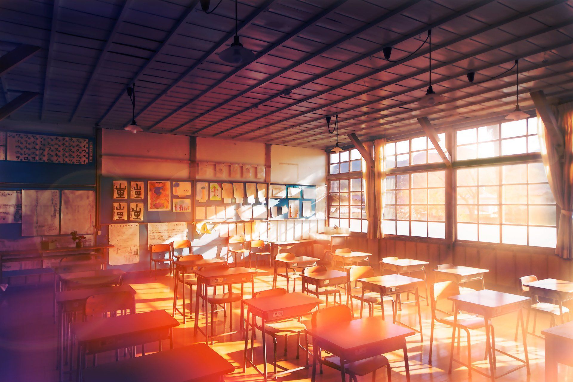1920x1280 Anime Classroom HD Wallpaper