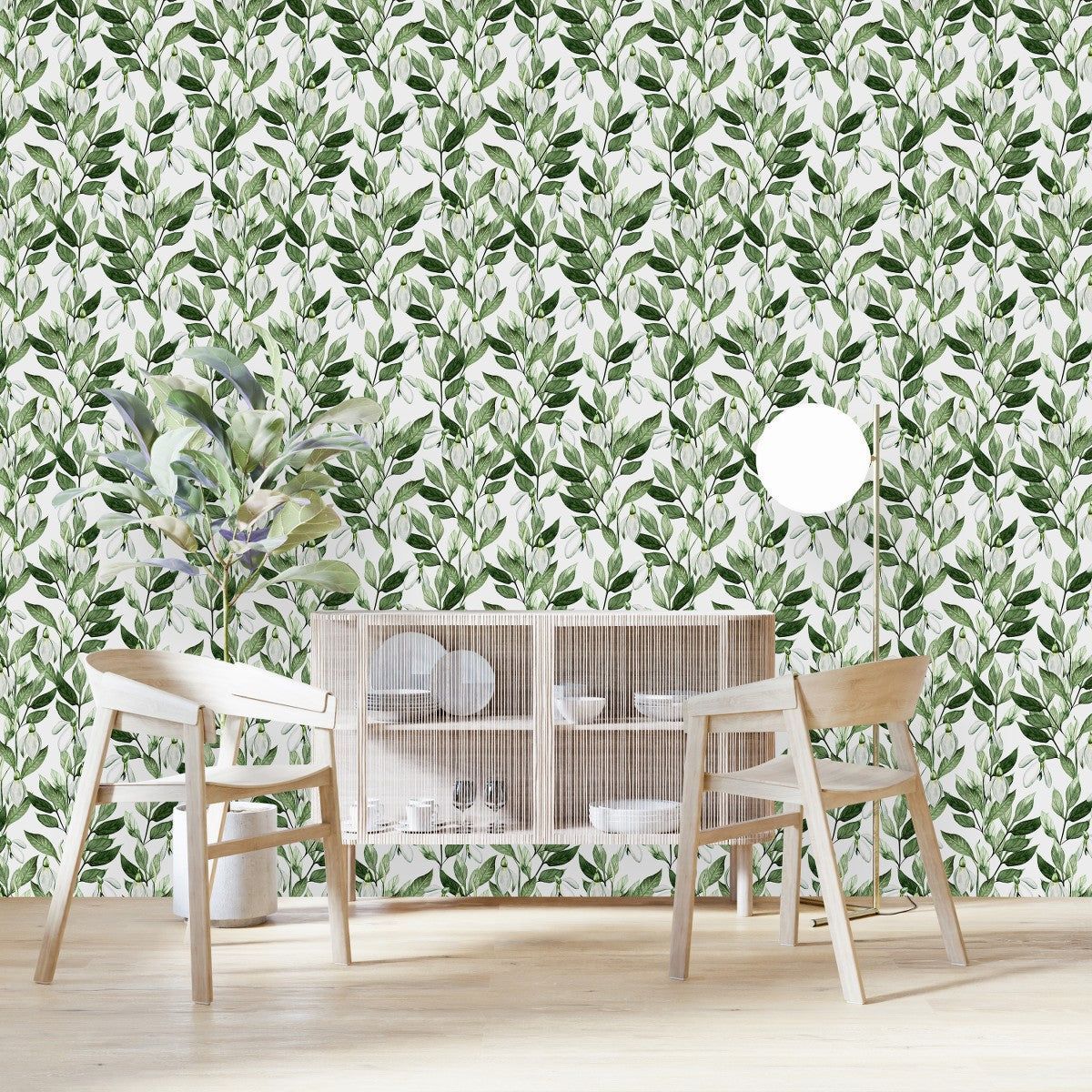 1200x1200 Elegant Green Leaves Wallpaper