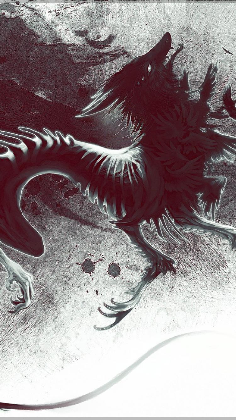 750x1334 Dark surreal digital art drawings wallpaper