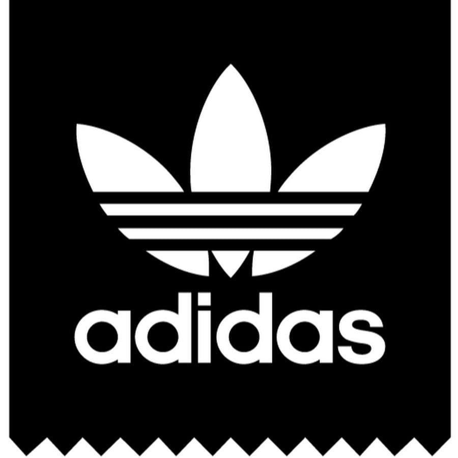 adidas logo white on black