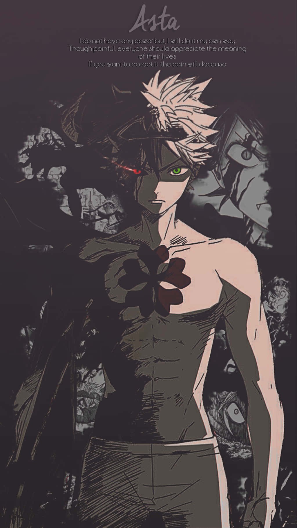 1024x1820 Download Black Clover Asta Shirtless
