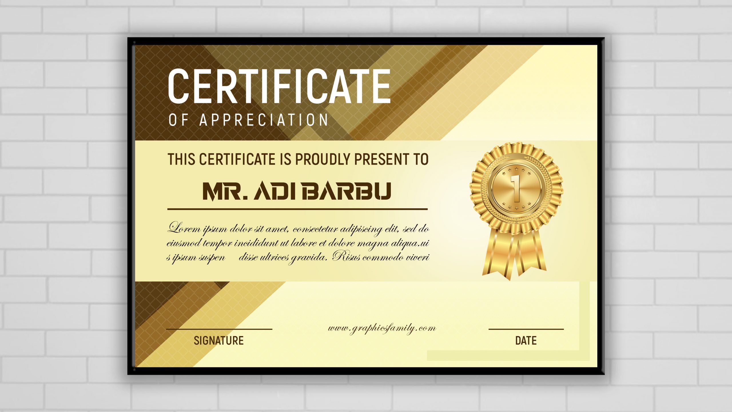 2560x1440 Luxury Certificate Template Design Free