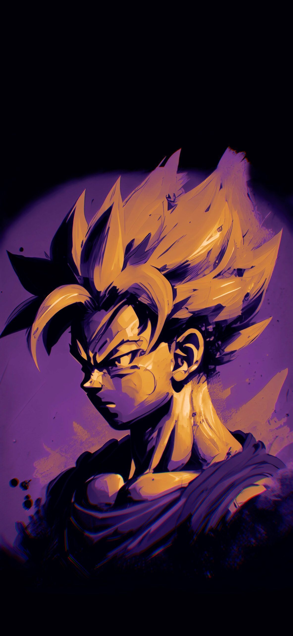 1183x2560 DBZ Super Saiyan Goku Art Wallpaper